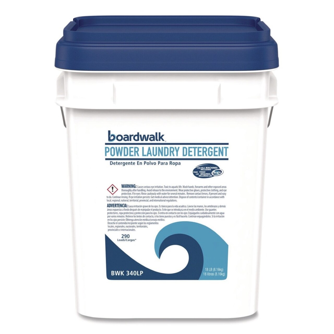 Boardwalk 18 lbs. Pail Low Foam Powder Laundry Detergent - Crisp Clean Scent